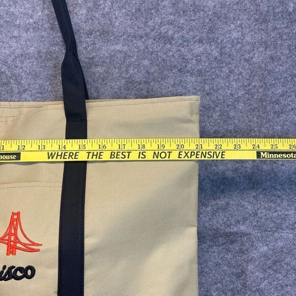NWT San Francisco Skyline Bag Women's Large Cream Black Carry Tote Embroidered - Picture 6 of 15